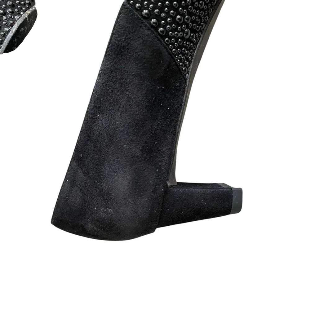 Stuart Weitzman Studzie Patent Dress Pumps 7.5M Black Suede Leather Glam Chic